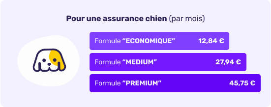 Prix moyen de l'assurance chien en avril 2025