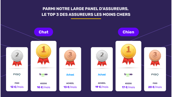 Les assureurs animaux les moins chers en juillet 2025