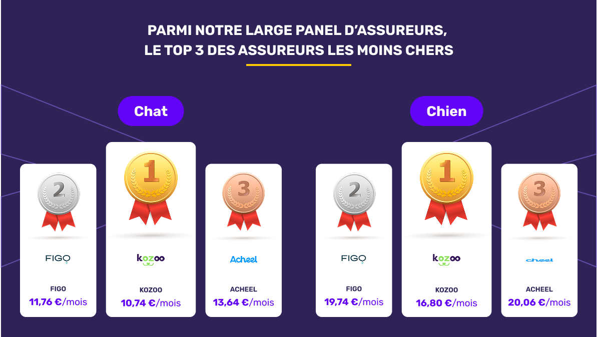 Les assureurs animaux les moins chers en août 2026