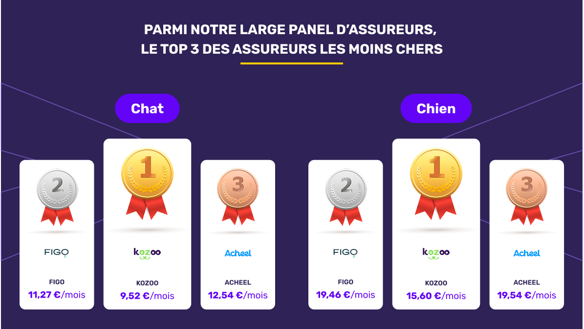 Les assureurs animaux les moins chers en novembre 2025